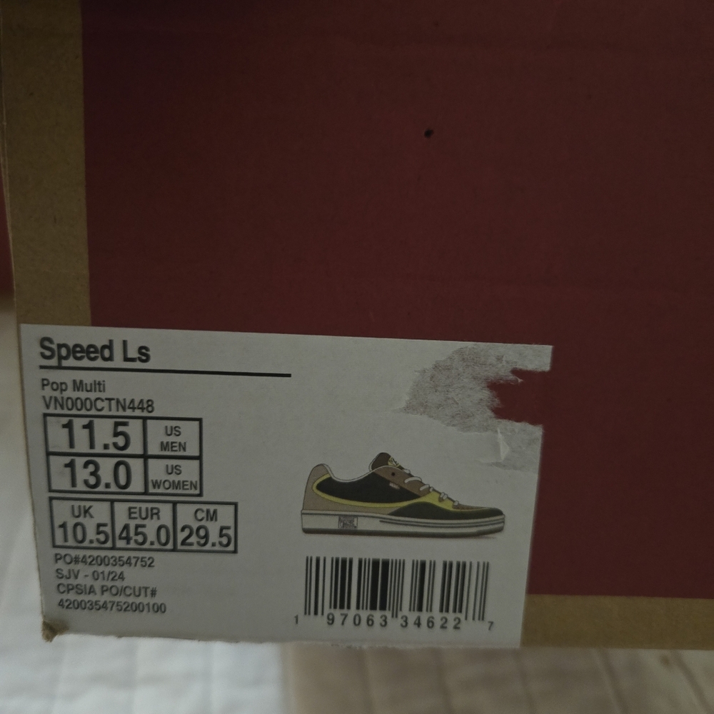Vans Skate Speed LS Men Size 11.5 Pop Multi Skate Shoes Green White Mar 112025 - Picture 9 of 9